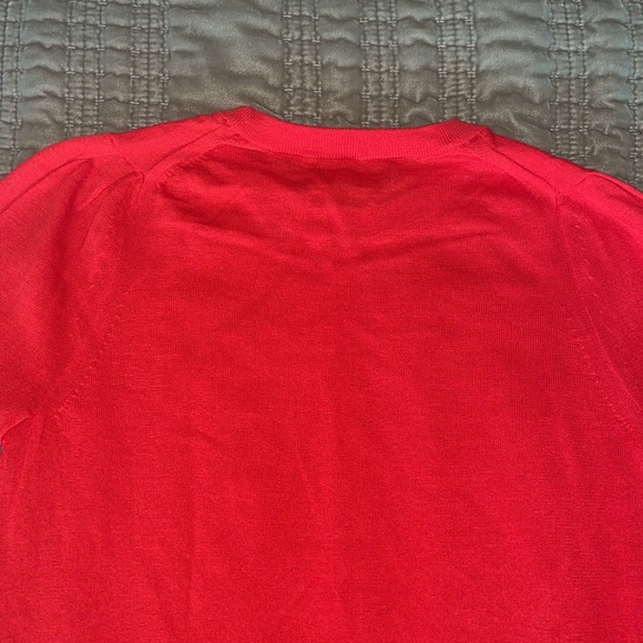 BR 100% merino wool red puff sleeves sweater size S pre-loved - Picture 6 of 8